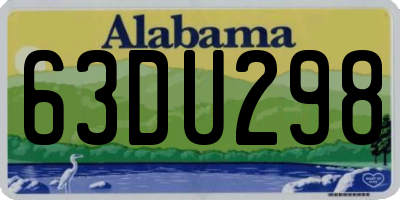 AL license plate 63DU298