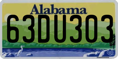 AL license plate 63DU303