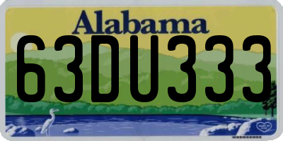 AL license plate 63DU333