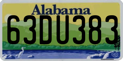 AL license plate 63DU383