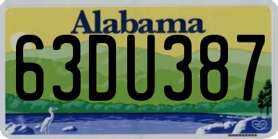 AL license plate 63DU387