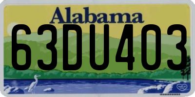 AL license plate 63DU403
