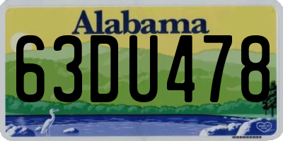 AL license plate 63DU478