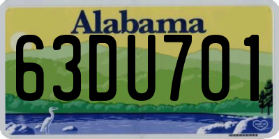 AL license plate 63DU701