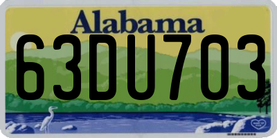 AL license plate 63DU703