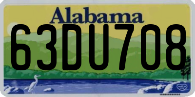 AL license plate 63DU708