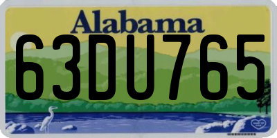 AL license plate 63DU765