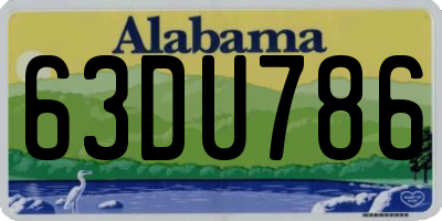 AL license plate 63DU786