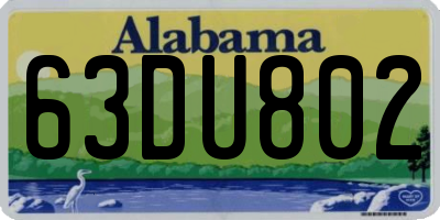 AL license plate 63DU802