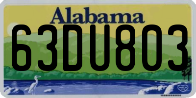 AL license plate 63DU803