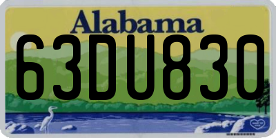 AL license plate 63DU830