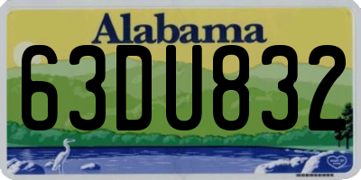 AL license plate 63DU832