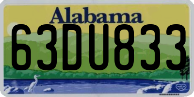 AL license plate 63DU833