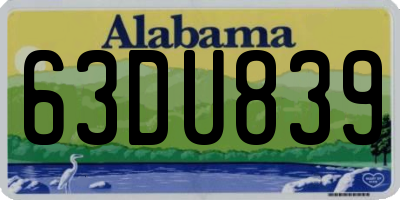 AL license plate 63DU839