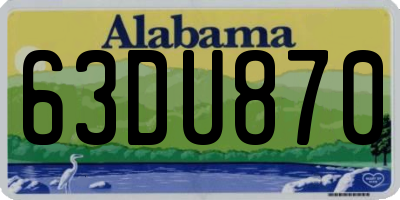 AL license plate 63DU870