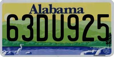 AL license plate 63DU925