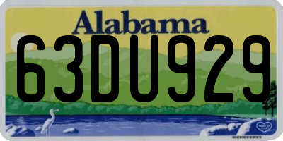 AL license plate 63DU929