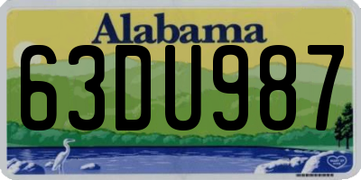 AL license plate 63DU987