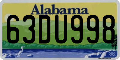 AL license plate 63DU998