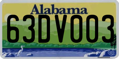 AL license plate 63DV003