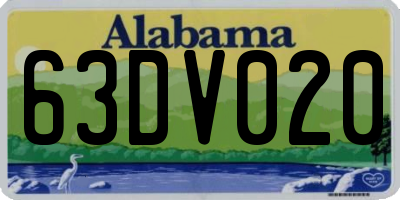 AL license plate 63DV020