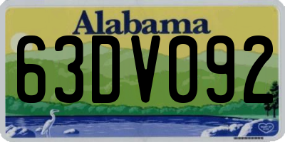 AL license plate 63DV092