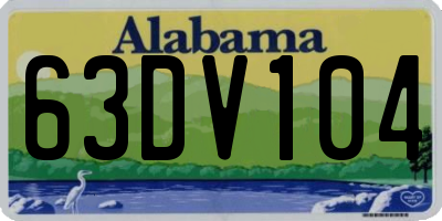 AL license plate 63DV104