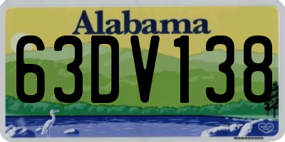 AL license plate 63DV138