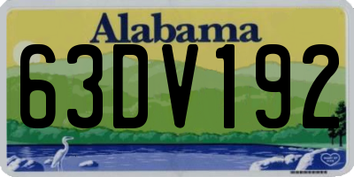 AL license plate 63DV192