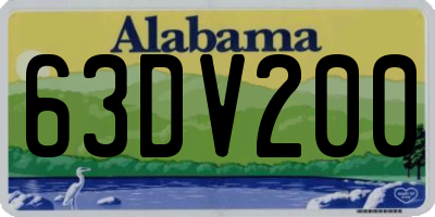 AL license plate 63DV200