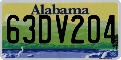 AL license plate 63DV204