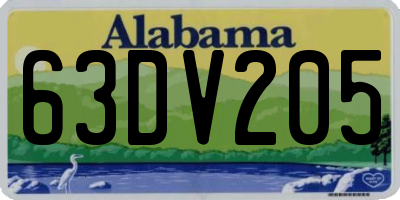 AL license plate 63DV205