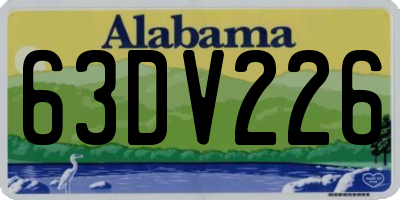 AL license plate 63DV226