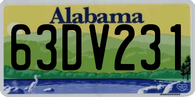 AL license plate 63DV231