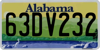 AL license plate 63DV232
