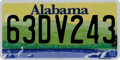AL license plate 63DV243