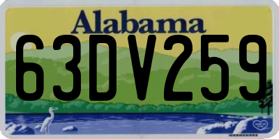AL license plate 63DV259