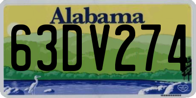AL license plate 63DV274