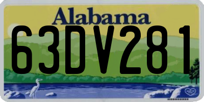 AL license plate 63DV281