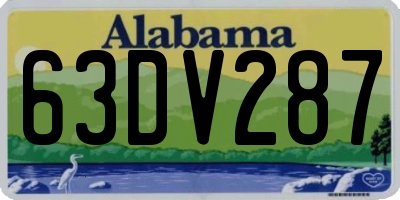 AL license plate 63DV287