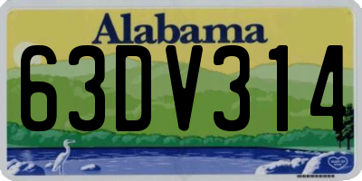 AL license plate 63DV314