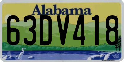 AL license plate 63DV418