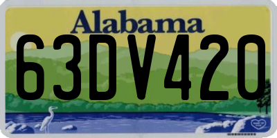 AL license plate 63DV420