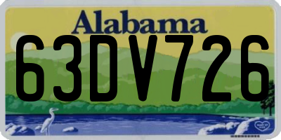 AL license plate 63DV726