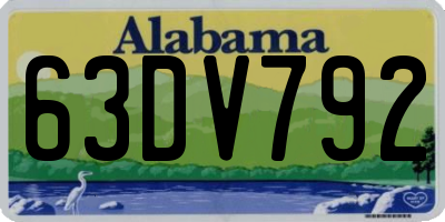 AL license plate 63DV792