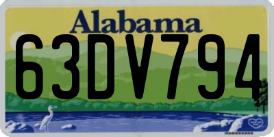AL license plate 63DV794