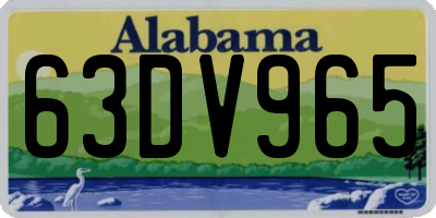 AL license plate 63DV965