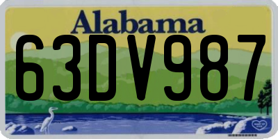 AL license plate 63DV987