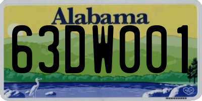AL license plate 63DW001