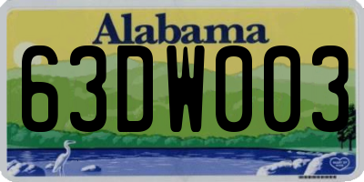 AL license plate 63DW003